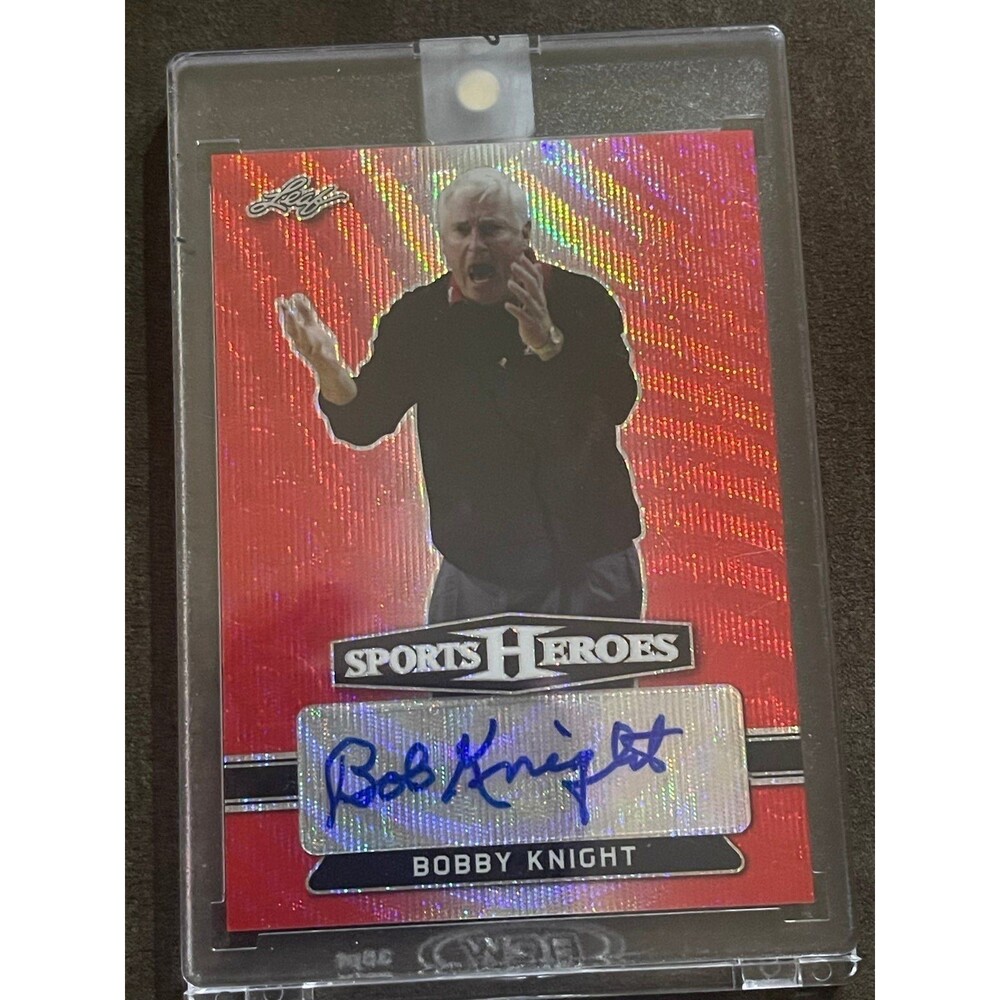 2018 Leaf Bobby Bob Knight 1/2 Red Wave Sports Heroes Autograph BA-BK1 Indiana